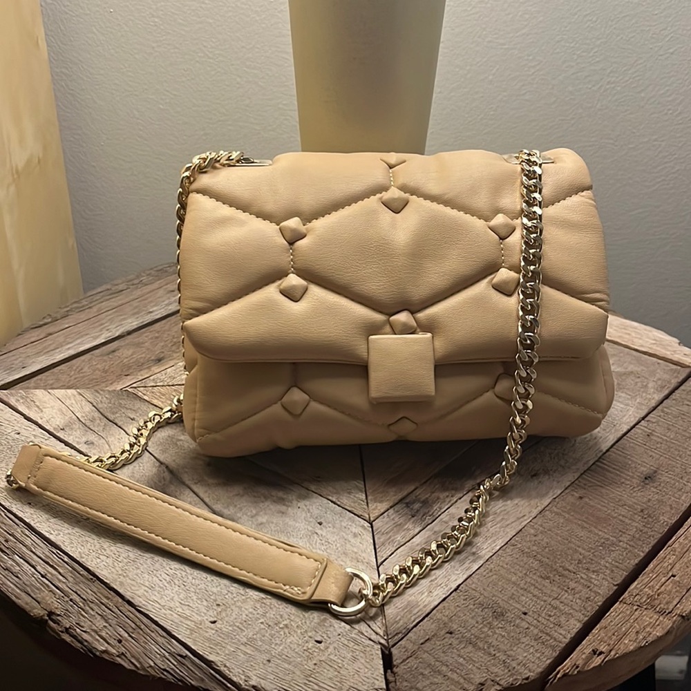 Zara leather quilted purse